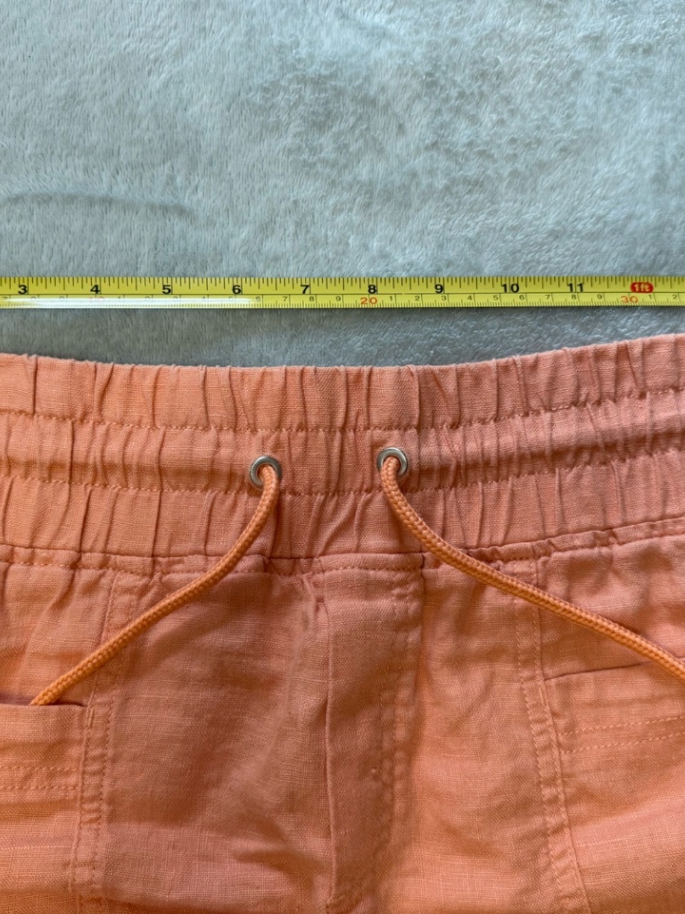 Athleta Cabo Linen Blend Shorts Size 2 Peach Coral Drawstring Casual Summer - Picture 9 of 12